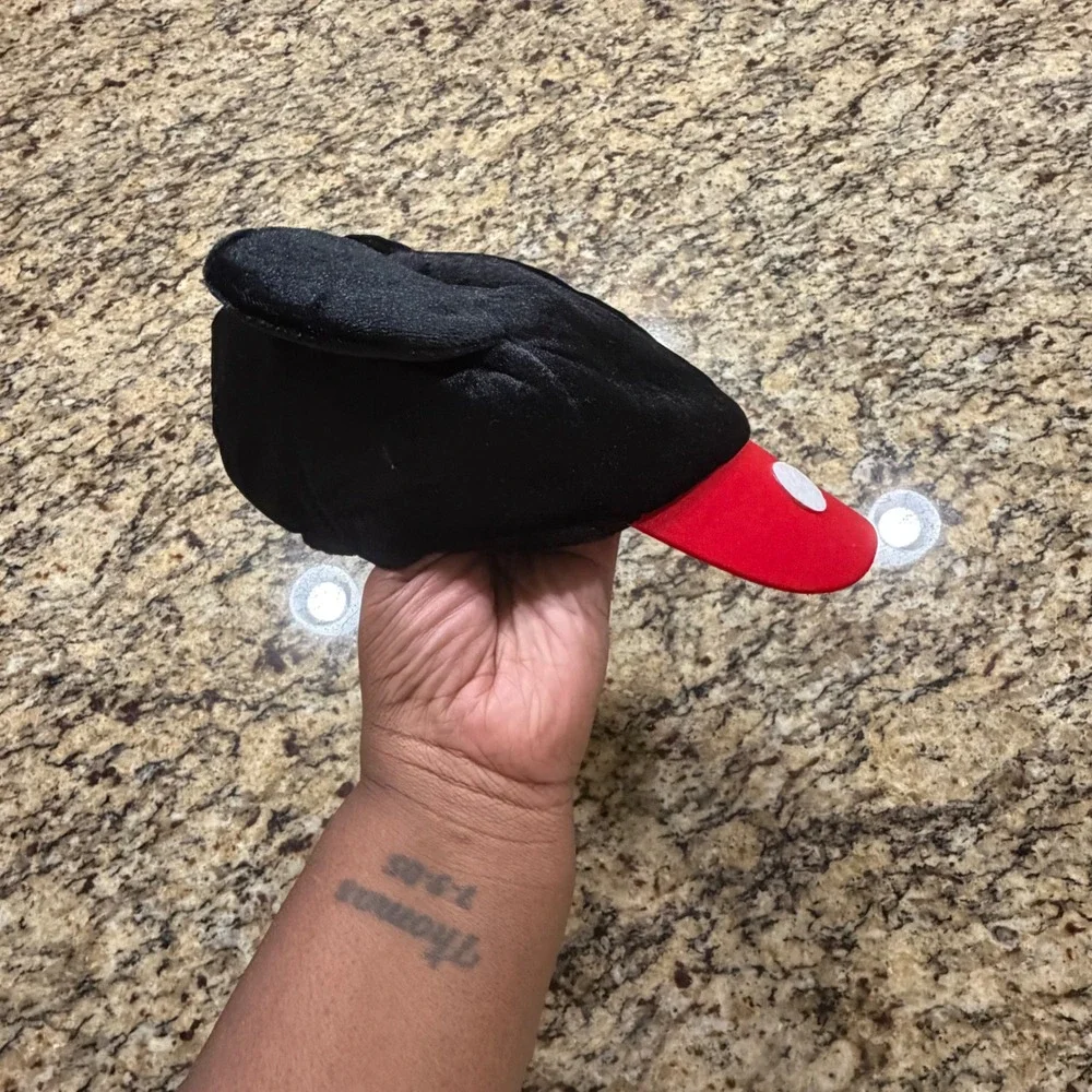 Disney Mickey Mouse Kids Character Hat with Plush Ears Red Black Costume Cap